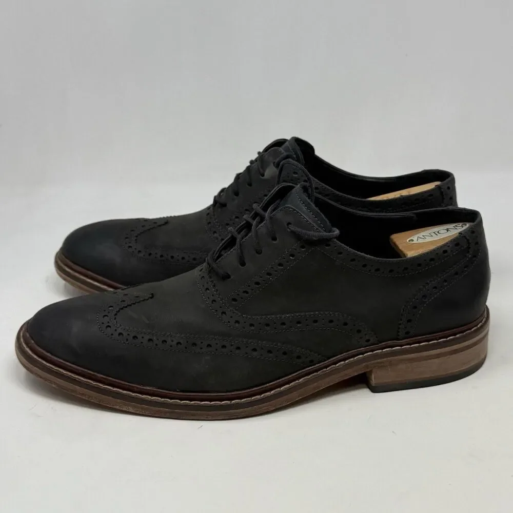 Cole Haan Colton Oxford Shoes Mens 11 Black Leather Wingtip Classic Dress Office